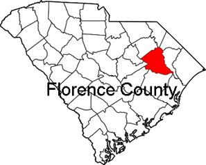 SC map showing location of  Florence County